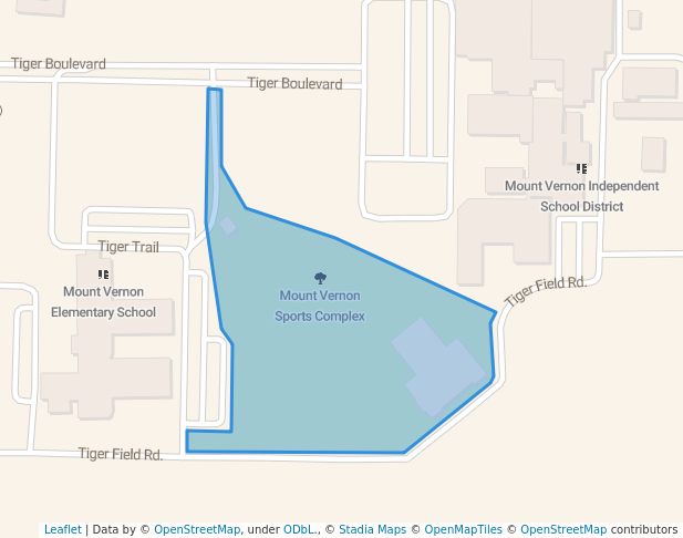 walking in Mount Vernon Sports Complex map in Mount Vernon