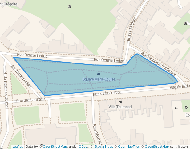 walking in Square Marie-Louise map in Tournai