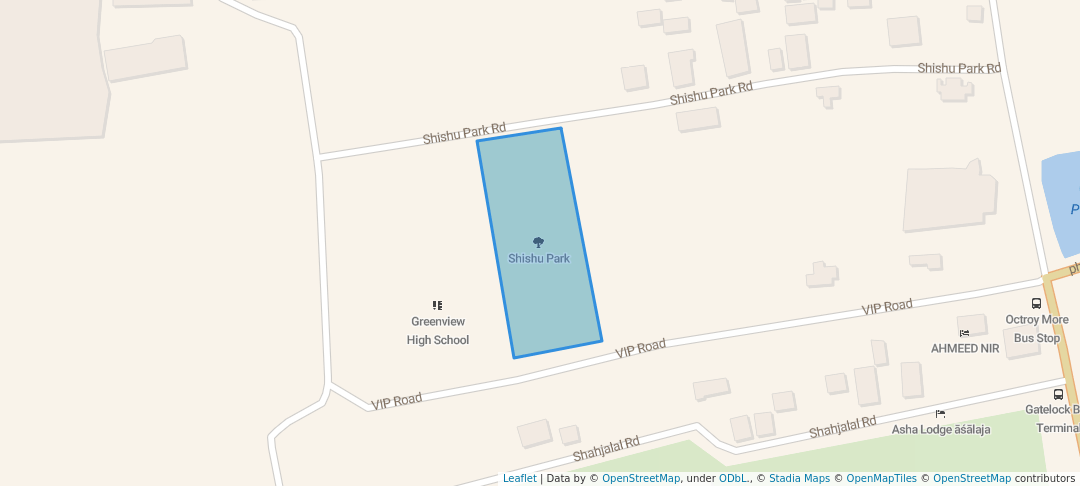 walking in Shishu Park map in Nawabganj