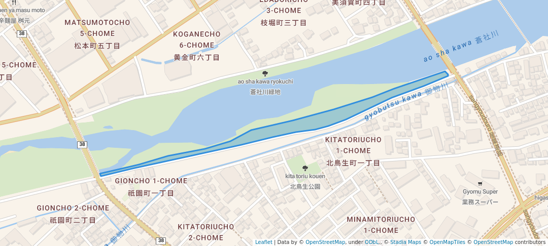 walking in 蒼社川緑地 map in Imabari