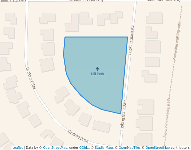 walking in Dill Park map in Kalispell