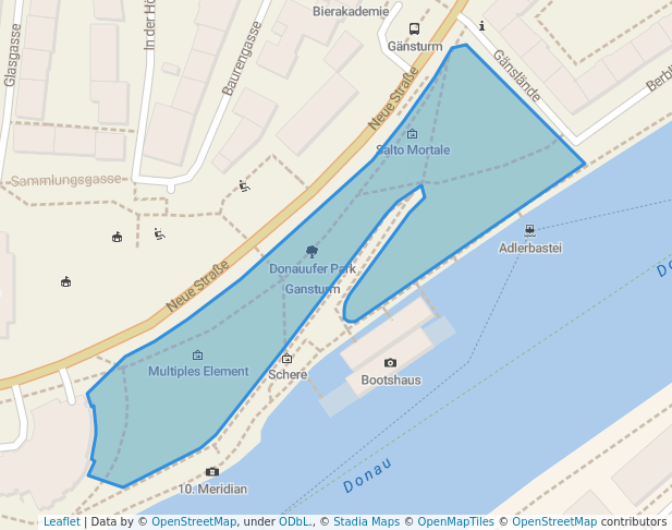 walking in Donauufer Park Gansturm map in Ulm