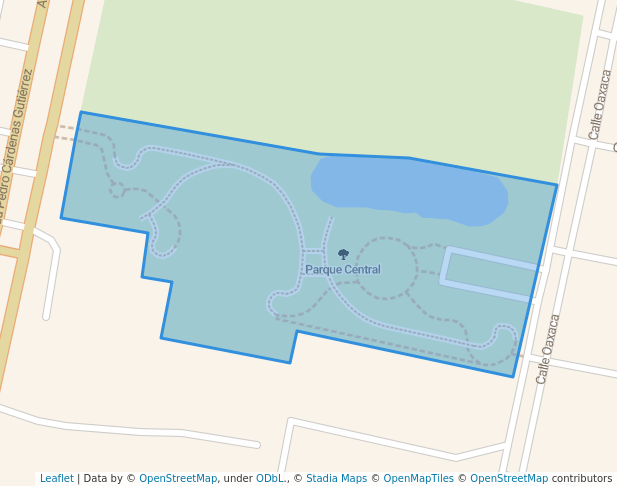 walking in Parque Central map in Heroica Matamoros