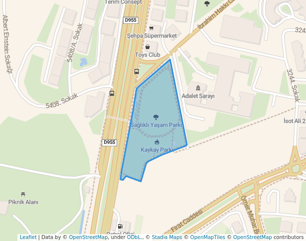 walking in Sağlıklı Yaşam Parkı map in Batman