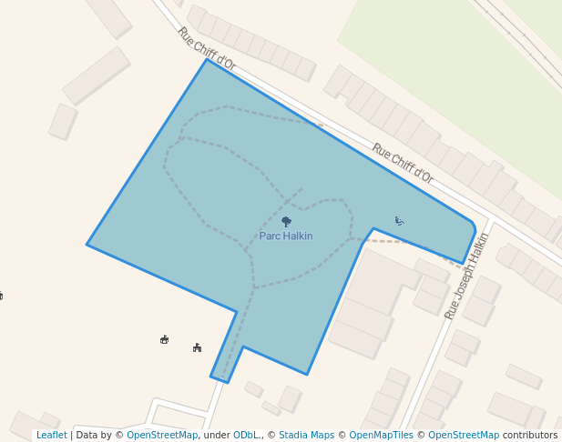 walking in Parc Halkin map in Liège