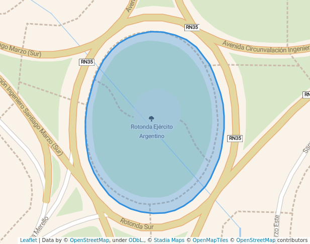 Rotonda Ejército Argentino in Santa Rosa | Map and Routes