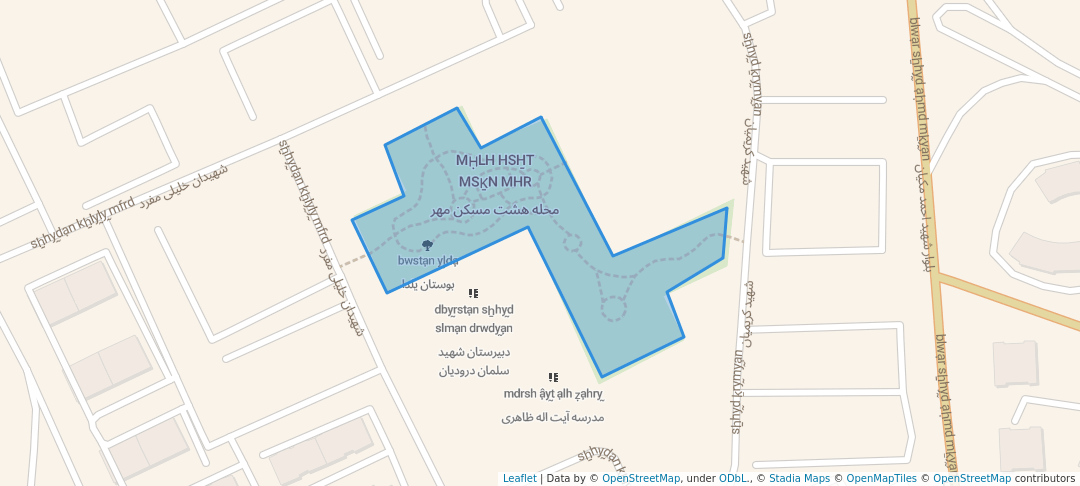 walking in بوستان یلدا map in Pardisan