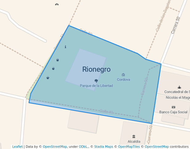 walking in Parque de la Libertad map in Rionegro