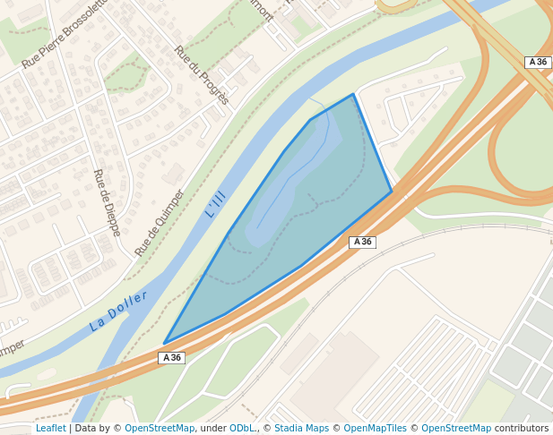 walking in Parc de la Doller map in Mulhouse