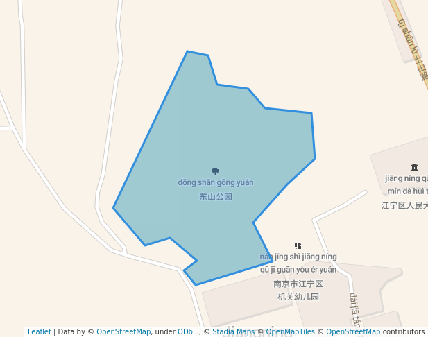 walking in 东山公园 map in Nan Jing Shi