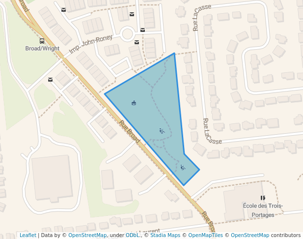walking in Parc des Trois-Portages map in Gatineau