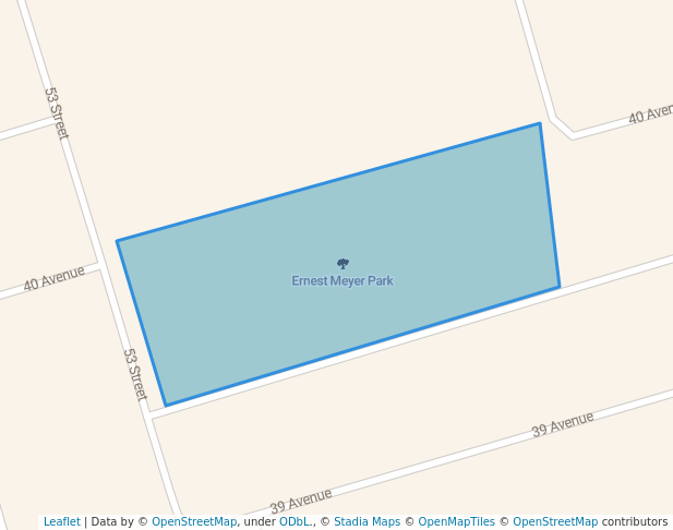 walking in Ernest Meyer Park map in Taber