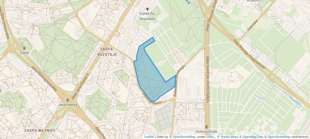 walking in Park Millenium map in Gdańsk