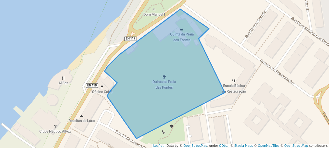 walking in Quinta da Praia das Fontes map in Alcochete