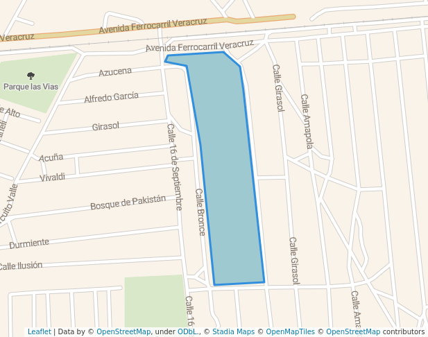 walking in Parque Bronce map in Ejido de Tequisistlán Primero