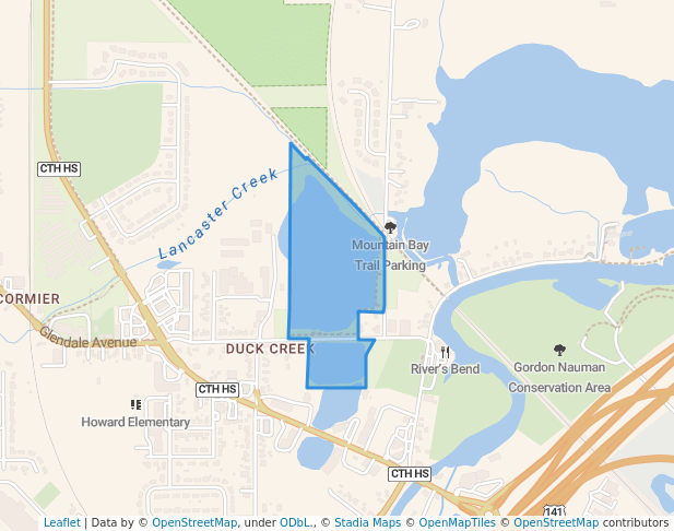 walking in Duck Creek Quarry Park map in Green Bay