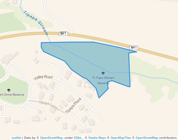 walking in Ti Papa Stream Reserve map in Greta Valley