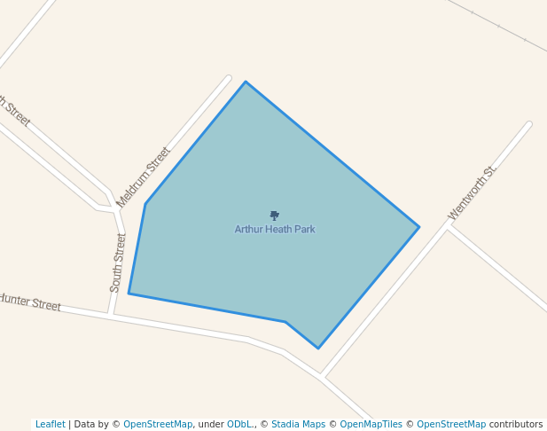 walking in Arthur Heath Park map in Gunnedah