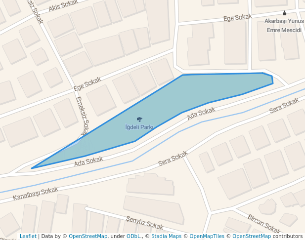 walking in İğdeli Parkı map in Eskişehir