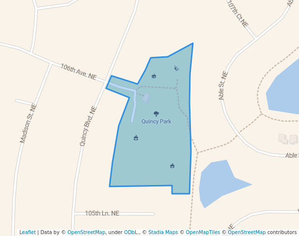 walking in Quincy Park map in Blaine