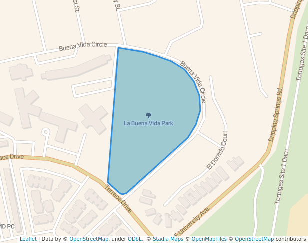 walking in La Buena Vida Park map in Las Cruces