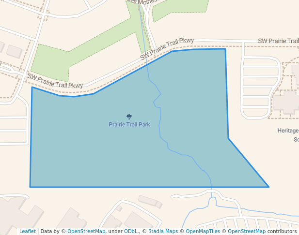 walking in Prairie Trail Park map in Ankeny