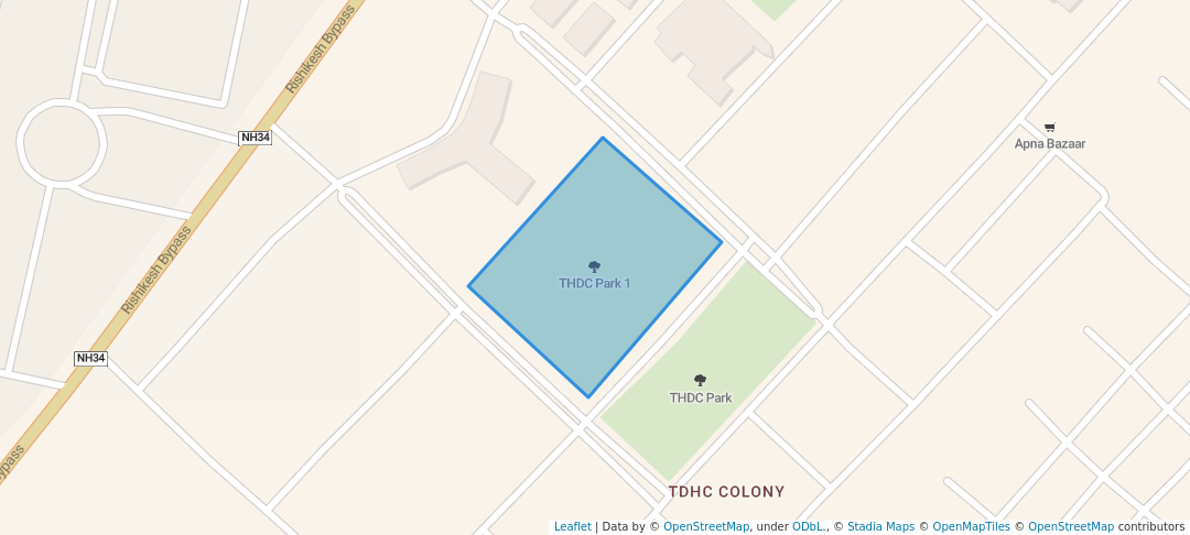 walking in THDC Park 1 map in Rishikesh