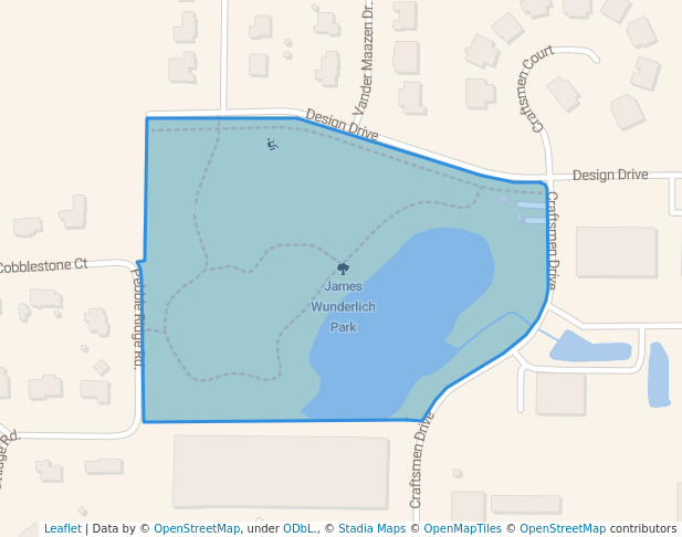 walking in James Wunderlich Park map in Greenville