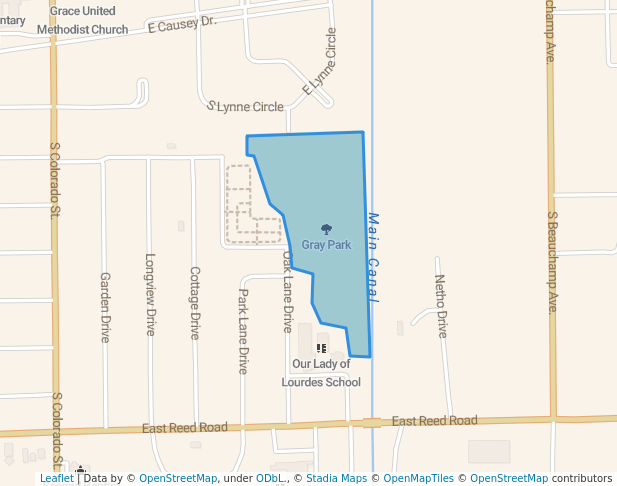 walking in Gray Park map in Greenville