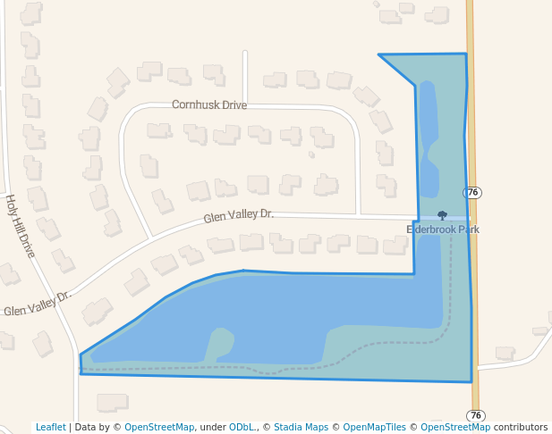 walking in Elderbrook Park map in Greenville