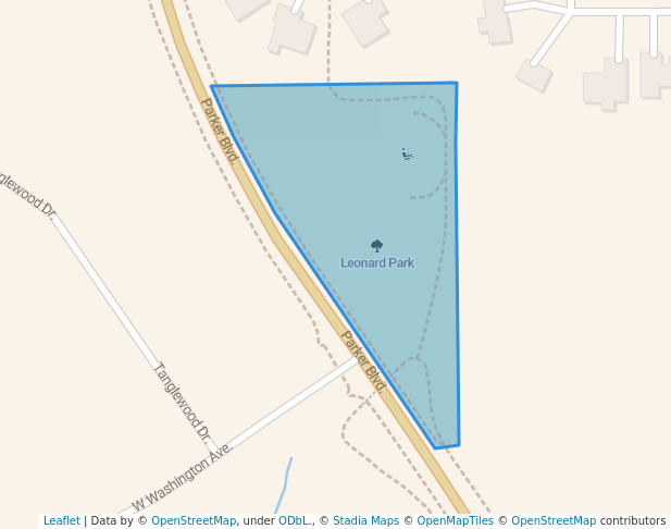 walking in Leonard Park map in Polk City