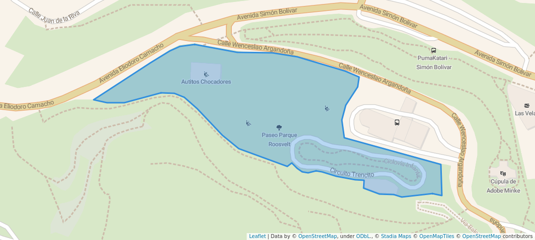 walking in Paseo Parque Roosvelt map in La Paz