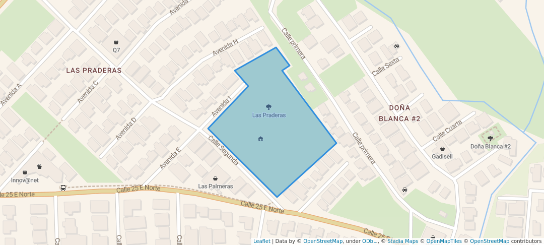 walking in Las Praderas map in Santiago