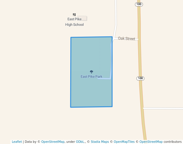 walking in East Pike Park map in Milton