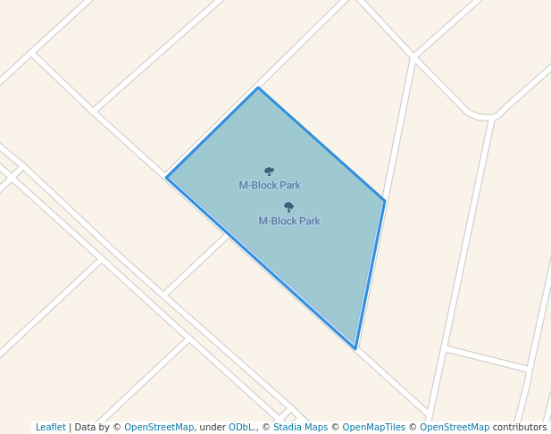 walking in M-Block Park map in Faisalabad