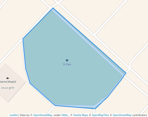 walking in D-Park map in Faisalabad