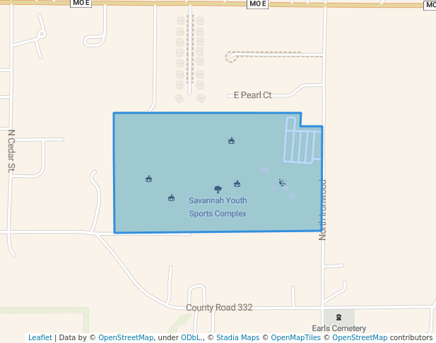 walking in Savannah Youth Sports Complex map in Savannah