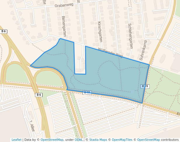 walking in Park Kattenbrook map in Hannover