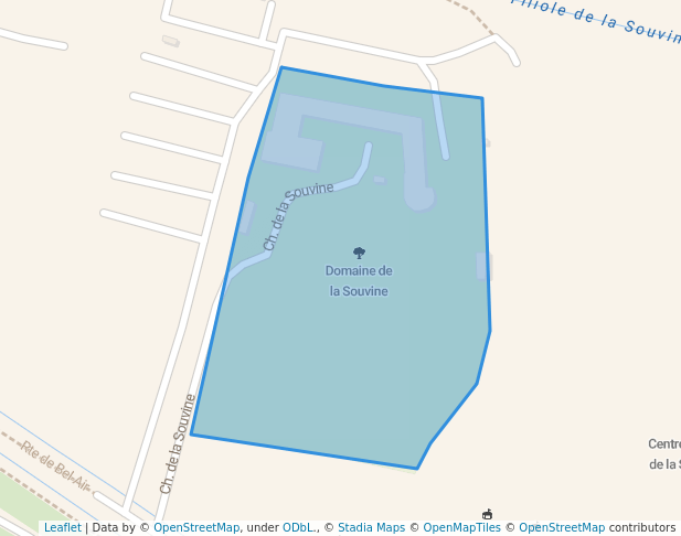 walking in Domaine de la Souvine map in Avignon