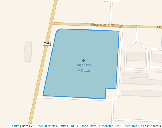 walking in Ping'an Park map in Yun Cheng Shi