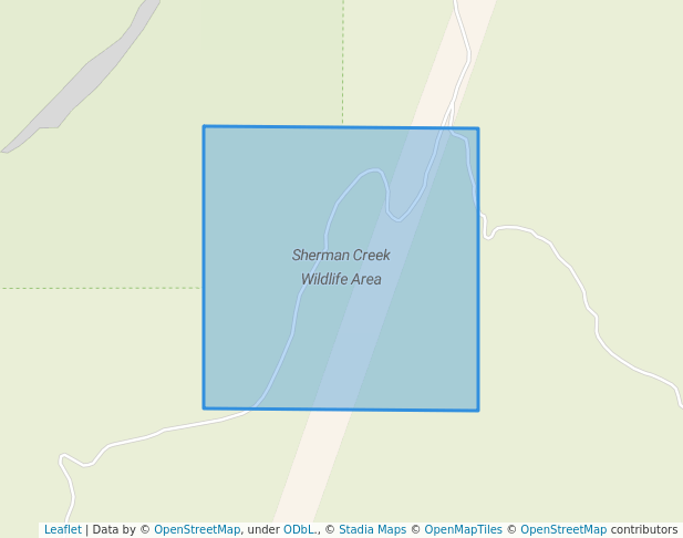 walking in Sherman Creek Wildlife Area map in Colville