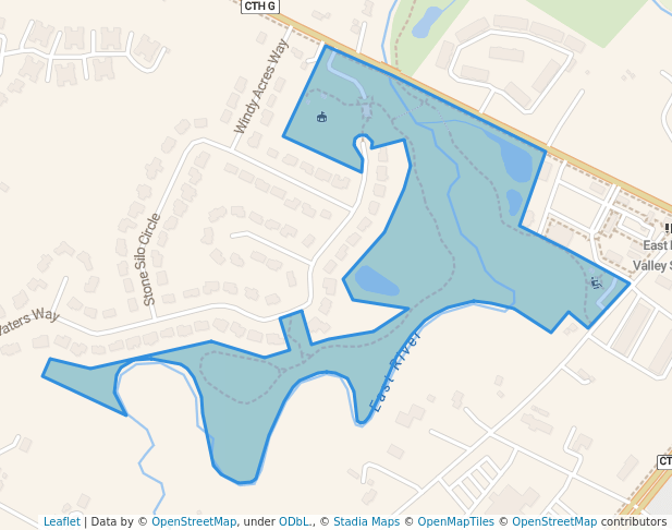 walking in Ledgeview Park map in De Pere