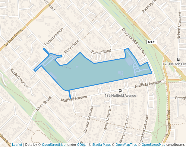 walking in Whitmore Park map in Napier