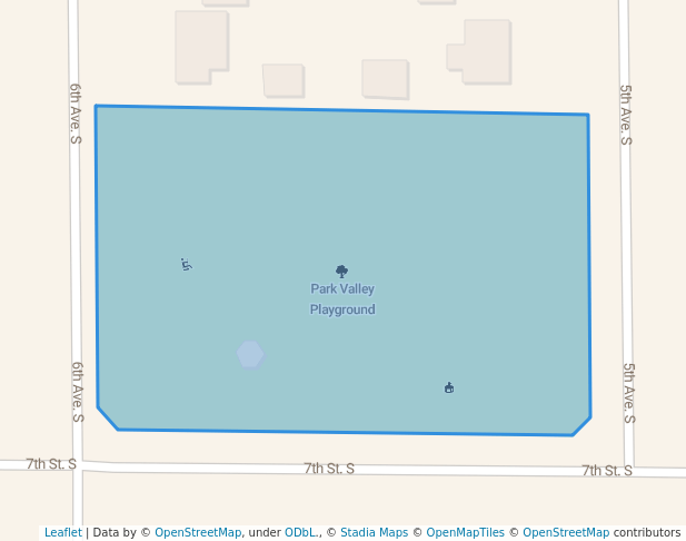 walking in Park Valley Playground map in Hopkins