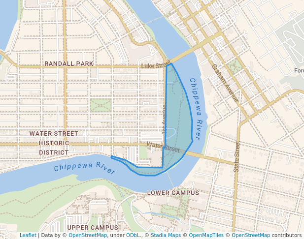 walking in Owen Park map in Eau Claire
