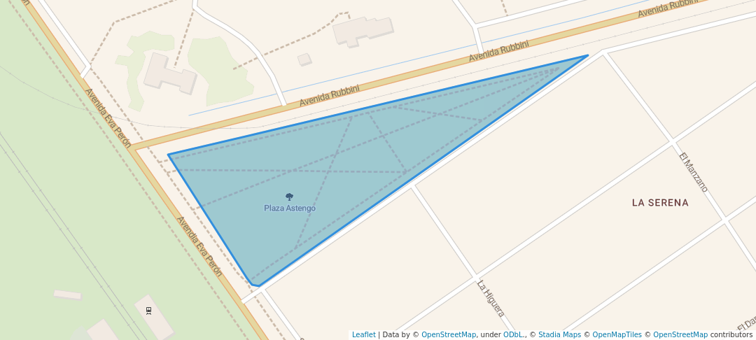 walking in Plaza Astengo map in Alvear