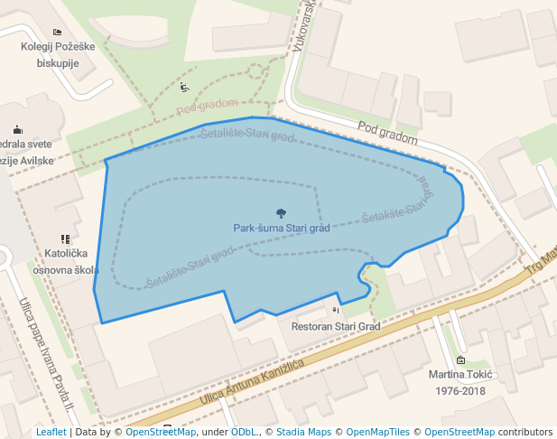 Park-šuma Stari grad in Požega | Map and Routes