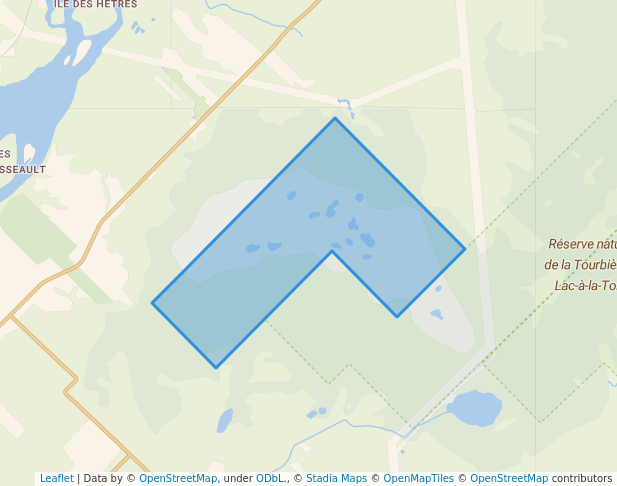 walking in Réserve écologique de Lac-à-la-Tortue map in Shawinigan