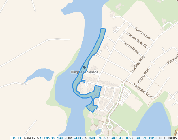 walking in Hingaia Esplanade map in Karaka