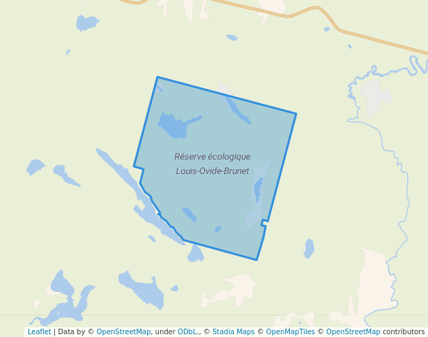 walking in Réserve écologique Louis-Ovide-Brunet map in Saint-François-de-Sales